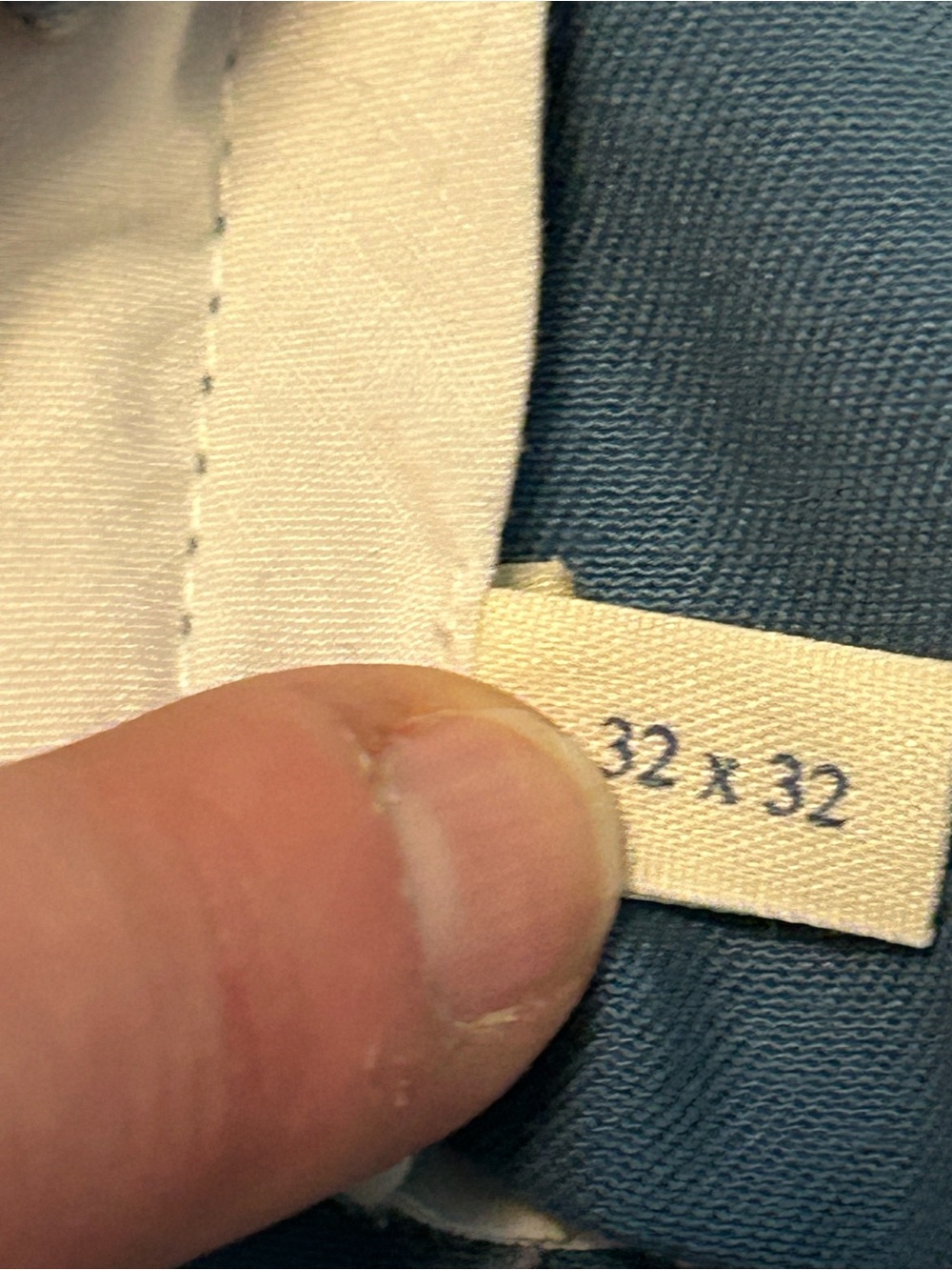 J. Crew Navy Blue Pants with Off-White Label Detail